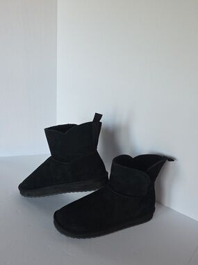 LAND'S END (9) BLACK SUEDE ANKLE BOOTS/BOOTIES